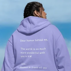 Dear Human Behind Me Hoodie -Aurora Style Shop dear human behind me hoodie wear the peace 427037