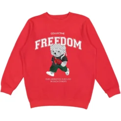 Freedom Bear Red Crewneck
