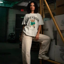 Freedom Bear Heavyweight Tee -Aurora Style Shop freedom bear heavyweight tee wear the peace 332267