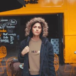 Human Embroidered Crewneck -Aurora Style Shop human embroidered crewneck wear the peace 435954