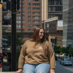 Human Embroidered Crewneck -Aurora Style Shop human embroidered crewneck wear the peace 600283