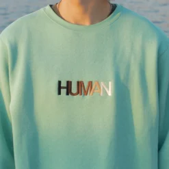 Human Embroidered Crewneck -Aurora Style Shop human embroidered crewneck wear the peace 829250