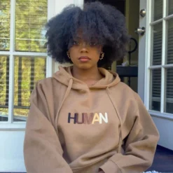 Human Embroidered Hoodie -Aurora Style Shop human embroidered hoodie wear the peace 723911