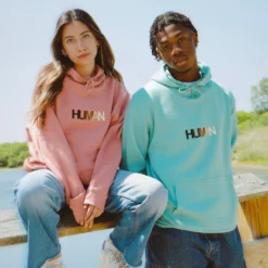 Human Embroidered Hoodie -Aurora Style Shop human embroidered hoodie wear the peace 810891