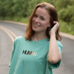 Human Embroidered Tee -Aurora Style Shop human embroidered tee wear the peace 476445