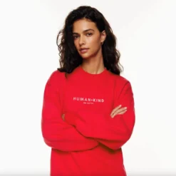 Human Kind Embroidered Crewneck -Aurora Style Shop human kind embroidered crewneck wear the peace 213175