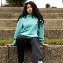 Human Kind Embroidered Hoodie -Aurora Style Shop human kind embroidered hoodie wear the peace 105867