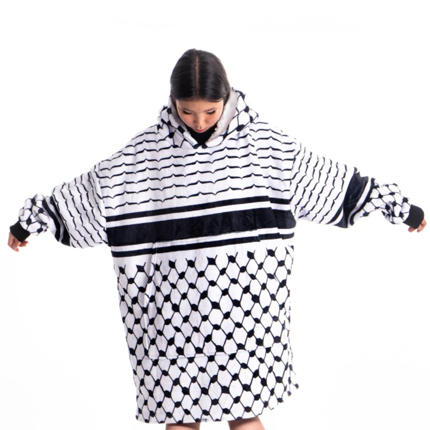 Kufiya Blanket Hoodie 3 Kufiya Blanket Hoodie - Image 3