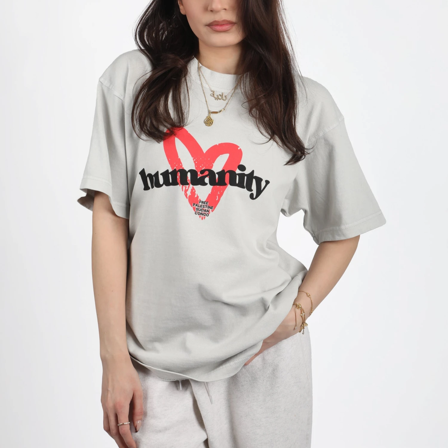 Love Humanity Heavyweight Tee 2 Love Humanity Heavyweight Tee - Image 2
