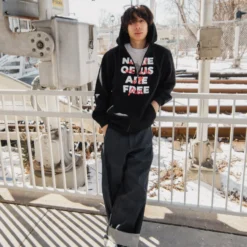 None Of Us Are Free Zip-Up Hoodie -Aurora Style Shop none of us are free zip up hoodie wear the peace 371996