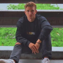 Human Embroidered Crewneck -Aurora Style Shop unnamed2