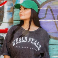World Peace Vintage Tee -Aurora Style Shop world peace vintage tee wear the peace 196344